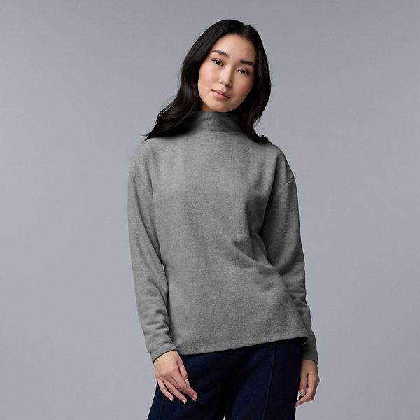 

Женский водолазный топ с длинным рукавом Simply Vera Vera Wang, Medium Soot Heather
