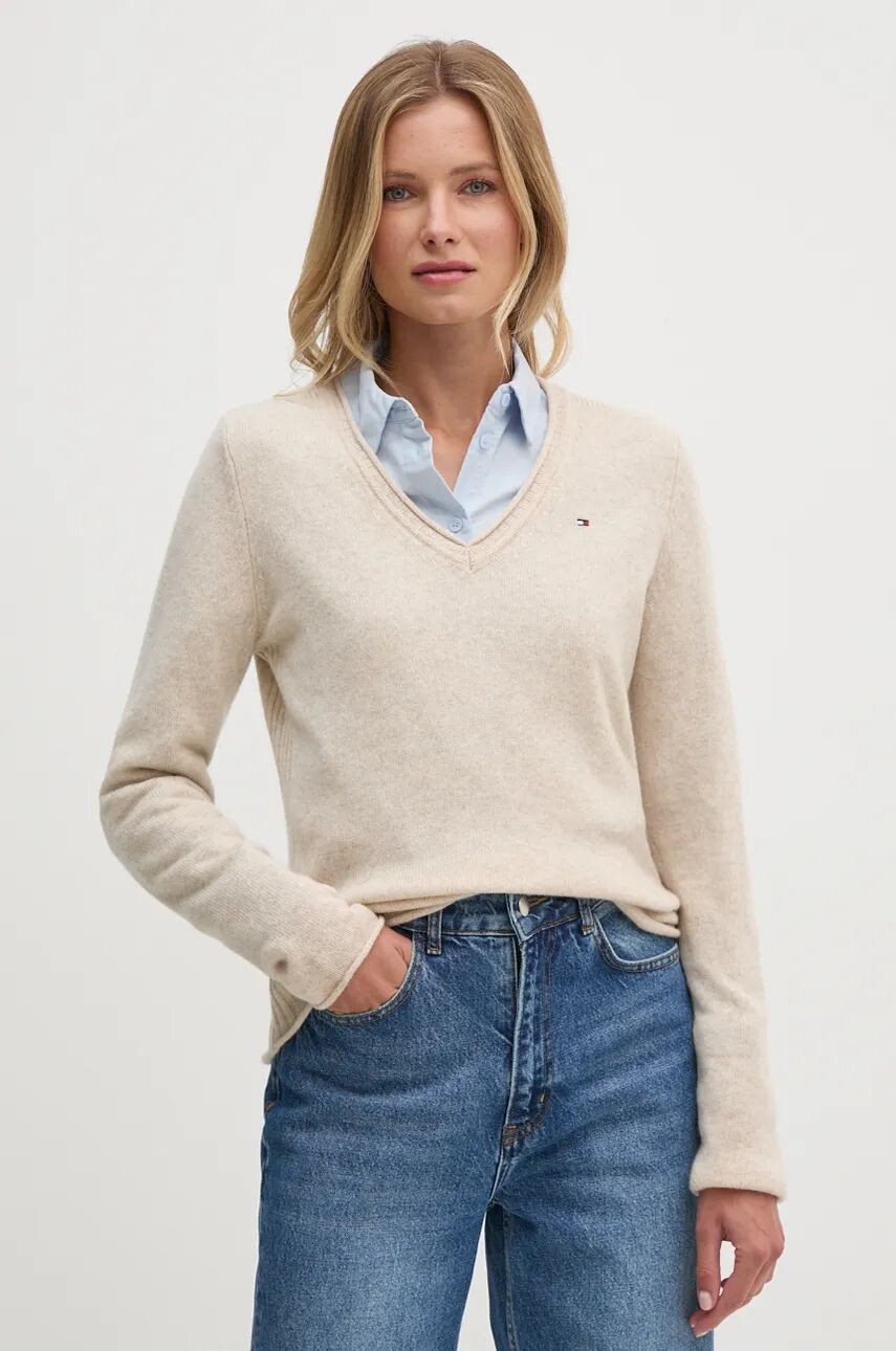 

Шерстяной свитер Tommy Hilfiger, бежевый