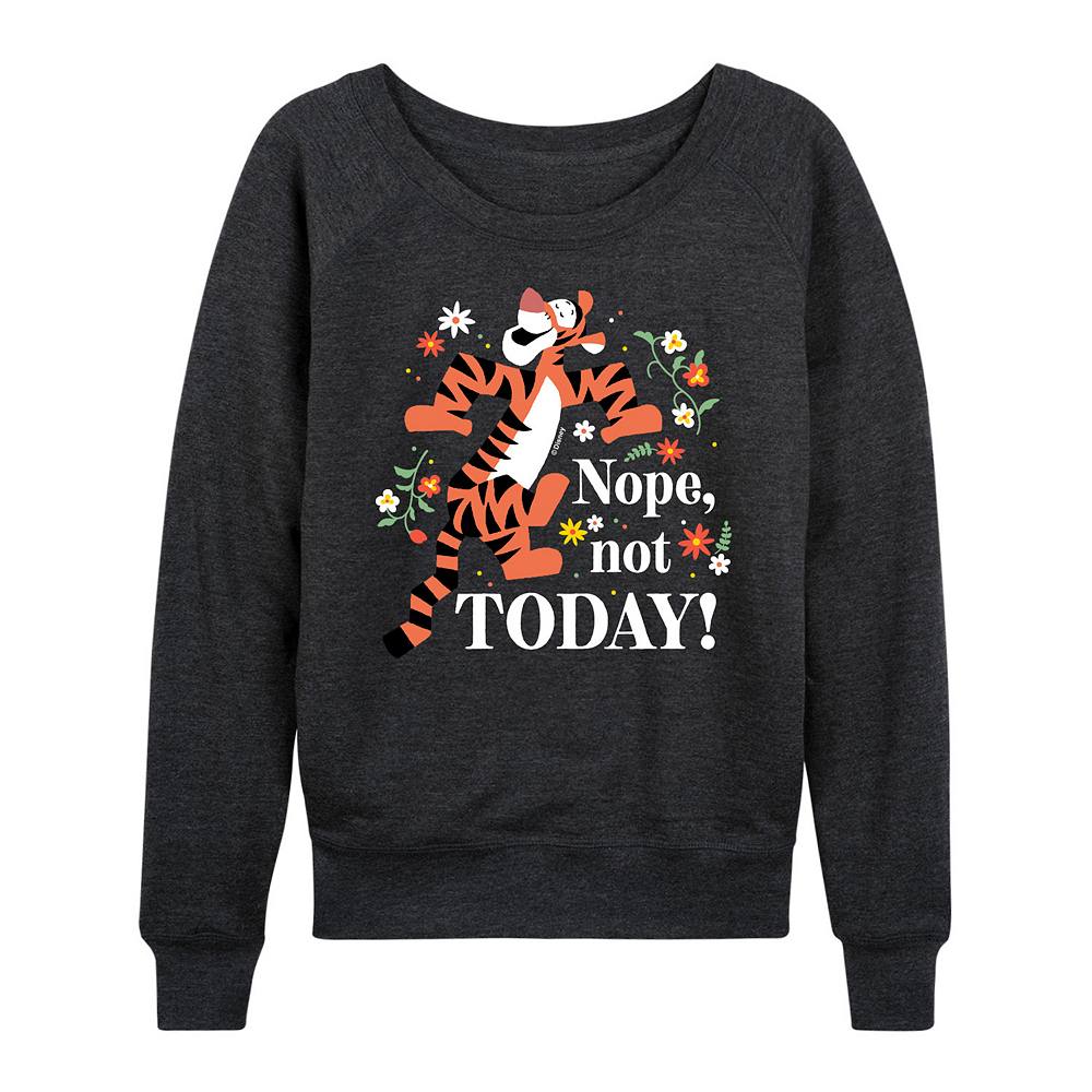 

Легкий женский свитшот из френч-терри Disney's Winnie the Pooh Tigger Nope Not Today, цвет Heather Charcoal