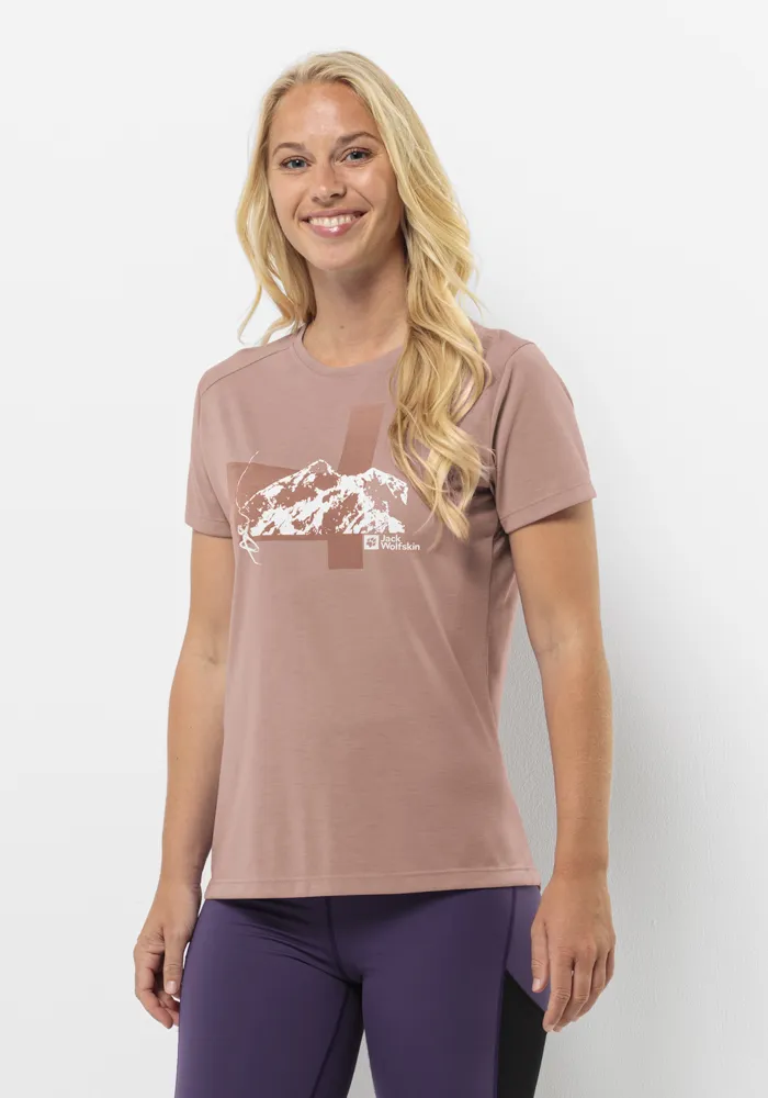 

Футболка Jack Wolfskin "VONNAN S/S GRAPHIC T W", цвет Rose-Dawn