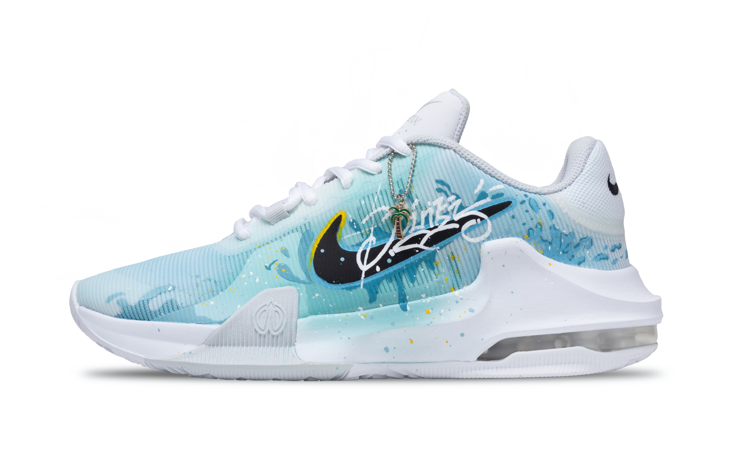 

Nike Кроссовки для баскетбола мужские Air Max Impact 4 Tropical Surfing низкие, противоскользящие, износостойкие, сине-зеленые