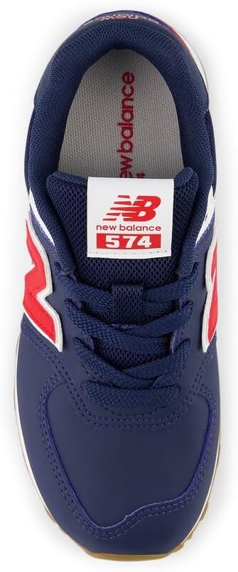 Кроссовки New Balance Kids' 574 V1 на шнуровке, красный — фото 4