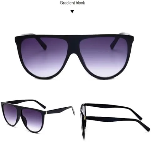 

Ретро-солнцезащитные очки большого размера для женщин, крупная оправа, плоская верхняя часть, винтажные очки, градиентный черный цвет, один размер MTZJH, One Color