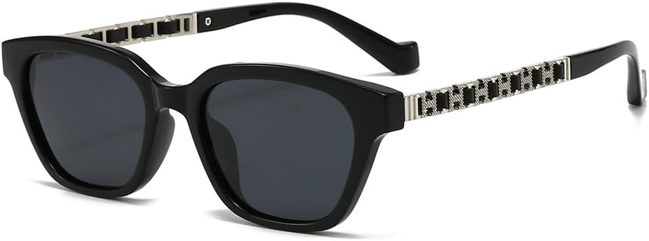 

Поляризованные солнцезащитные очки в маленькой оправе для женщин, солнцезащитные очки с цепочкой и полой оправой, женские очки с защитой от УФ-излучения UV400 HCPIHF, C1