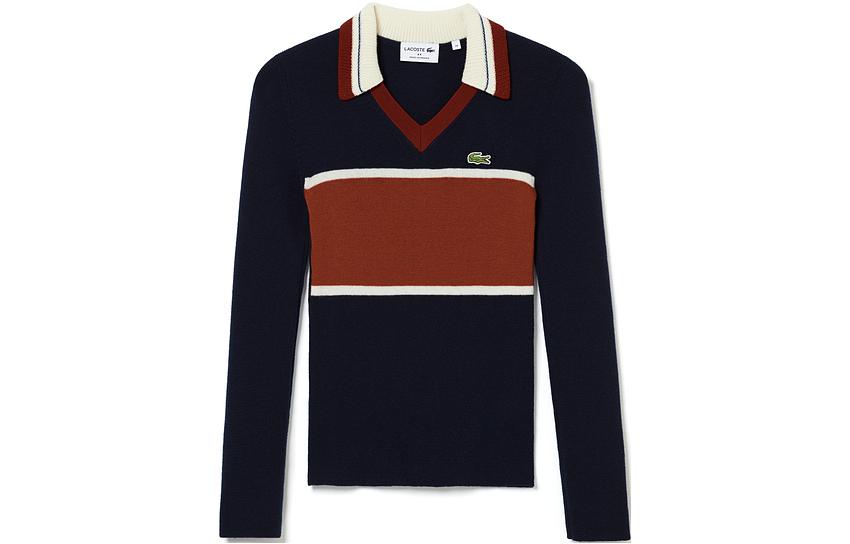 

Свитер женский морской синий/красный разноцветный LACOSTE