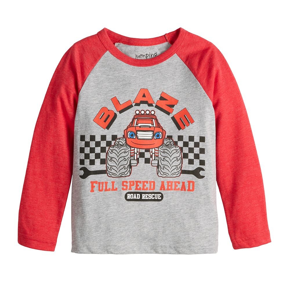 

Футболка с длинными рукавами и рисунком для малышей Jumping Beans Blaze & The Monster Machines Full Speed ​​Ahead, серый