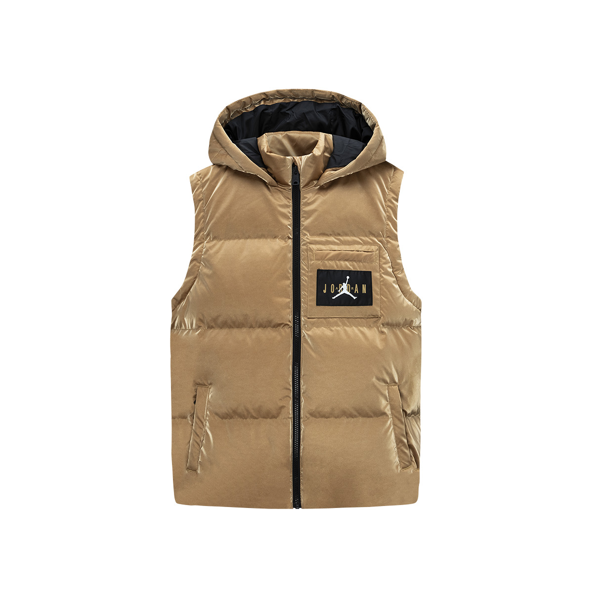 

Детская пуховая жилетка с капюшоном Moderate Down Vest Jordan, curry золотой