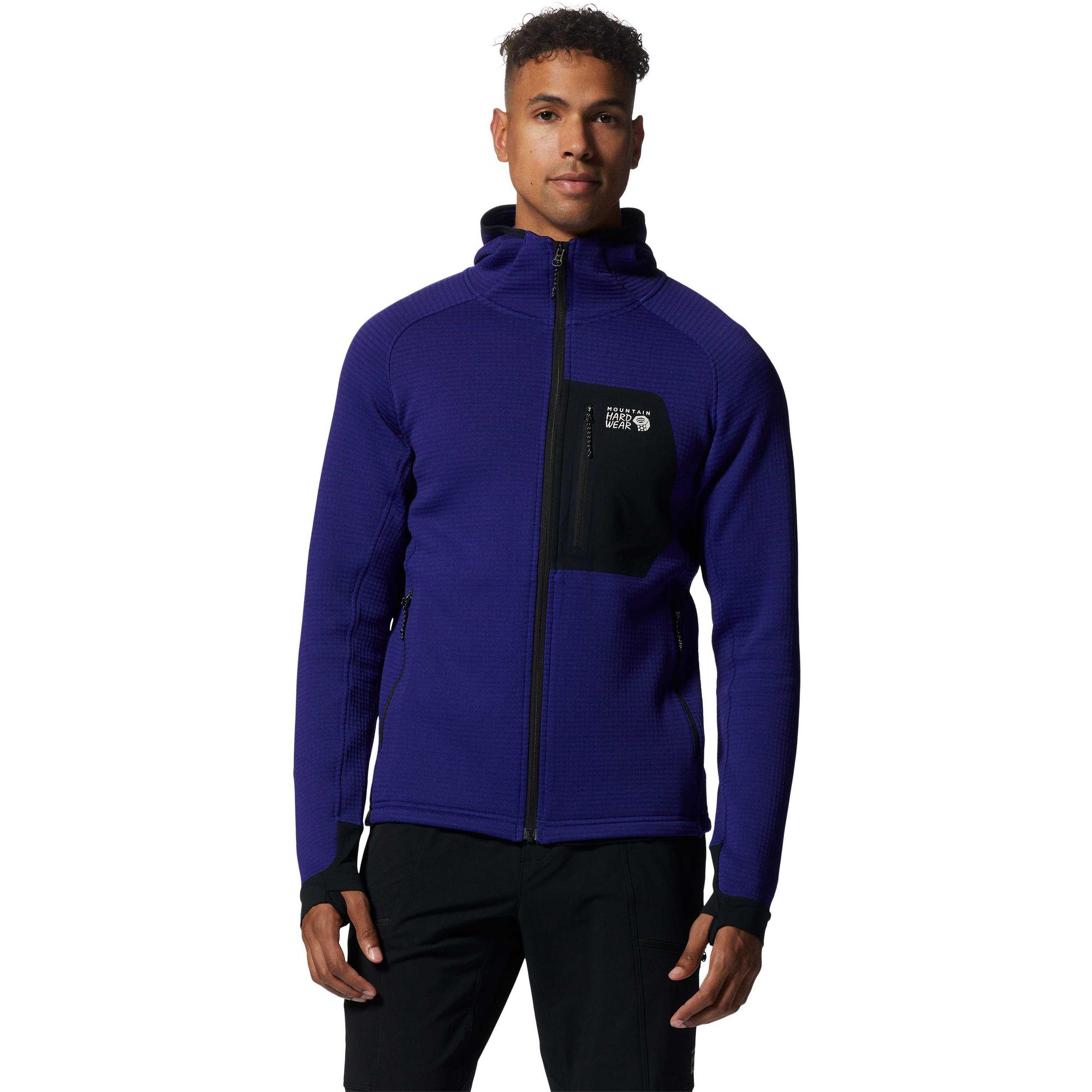 

Мужская куртка Polartec Power Grid на молнии с капюшоном Mountain Hardwear, Klein Blue Heather