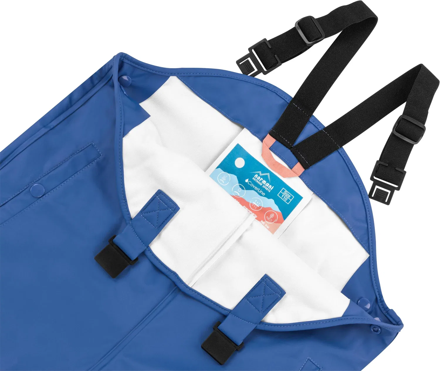 Детские дождевые штаны с подтяжками Normani Outdoor Sports, синий — фото 3