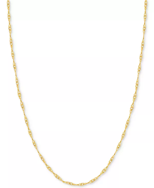 

18-Дюймовое ожерелье-цепочка «Сингапур» (7/8 мм) из 14-каратного золота Macy'S, gold