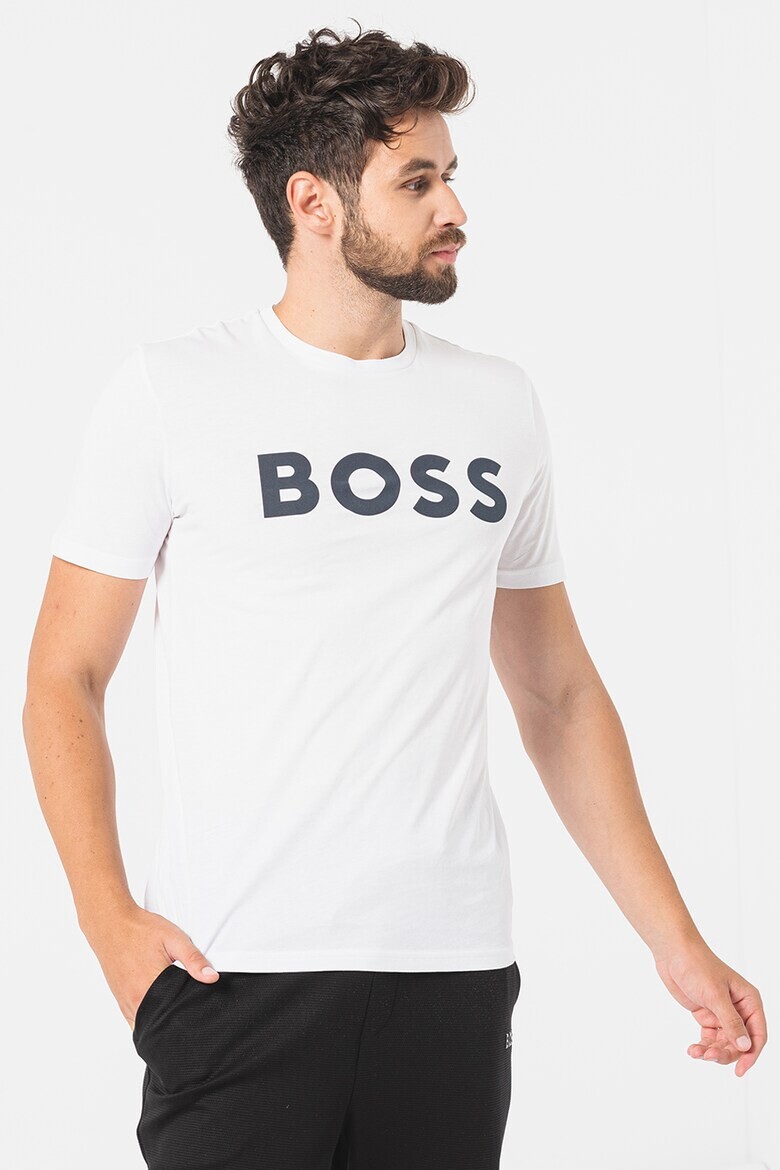 

Хлопковая футболка Thinking с логотипом Boss, черный