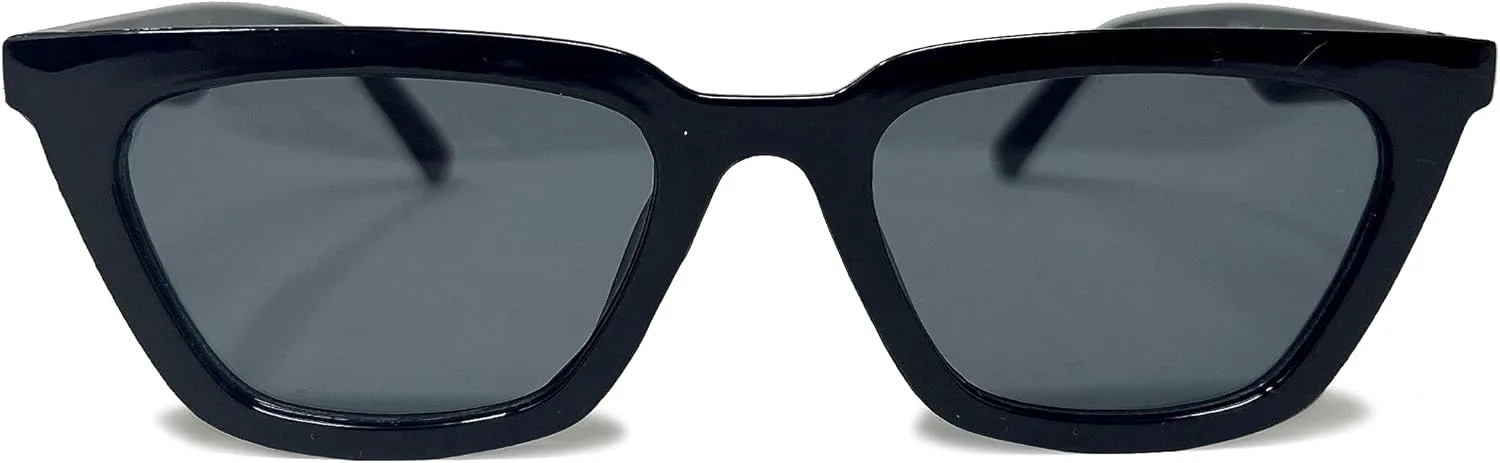 

Женские солнцезащитные очки Funky Junque в форме «кошачьих глаз», модные, винтажные, маленькие, узкие, квадратные, в стиле ретро, ​​подарки, Black Frames/Smoke Lenses