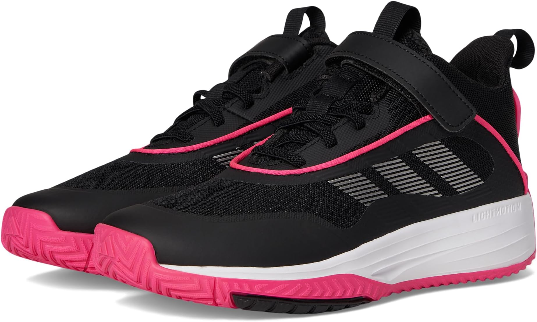

Кроссовки Adidas Kids Own The Game 3.0 Basketball Shoes, Black/Iron Metallic/Shock PinkSee Less