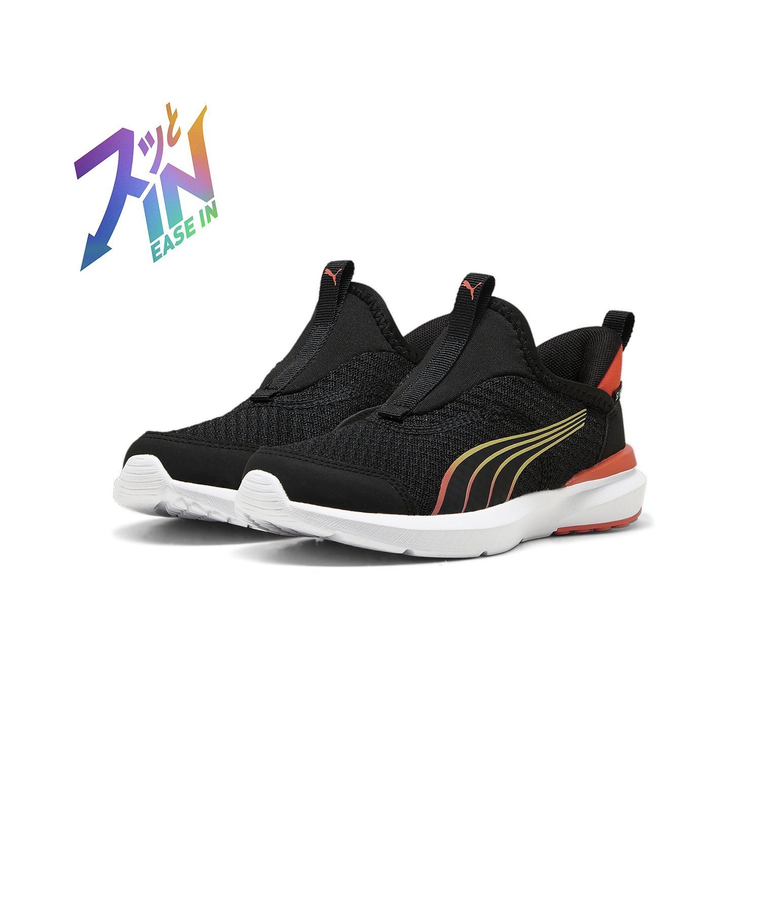 Детские кроссовки Kruz Profoam Sliptech PS с удобным входом, размеры 17-21 см. Puma, PUMA Black-Red — фото 2