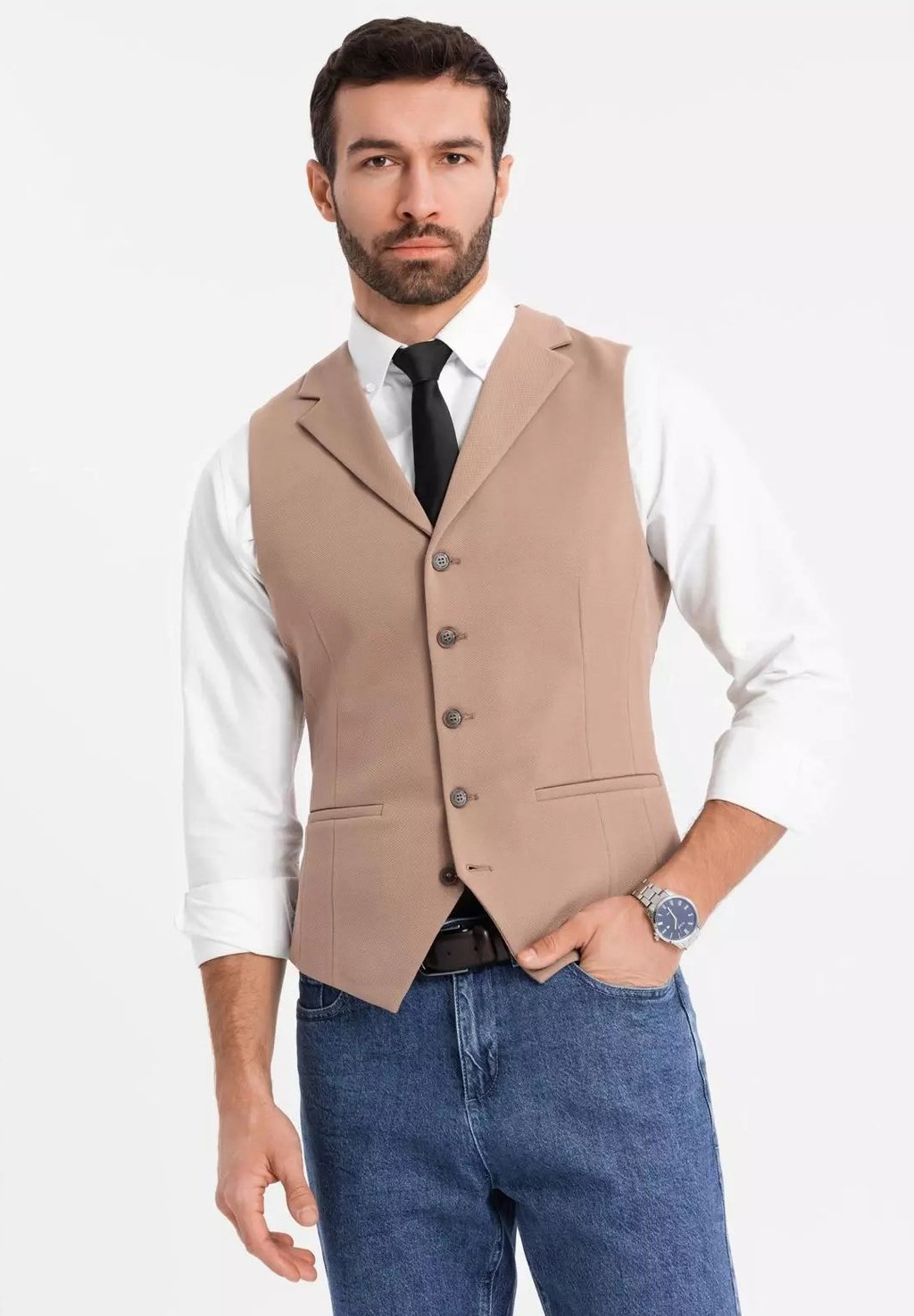 

Костюмный жилет ELEGANT WITH LAPELS - Waistcoat Ombre, светло-коричневый