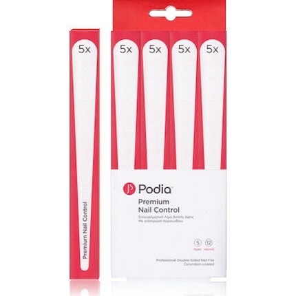 

Двухсторонняя пилка для ногтей Premium Nail Control Professional, 5 шт Podia