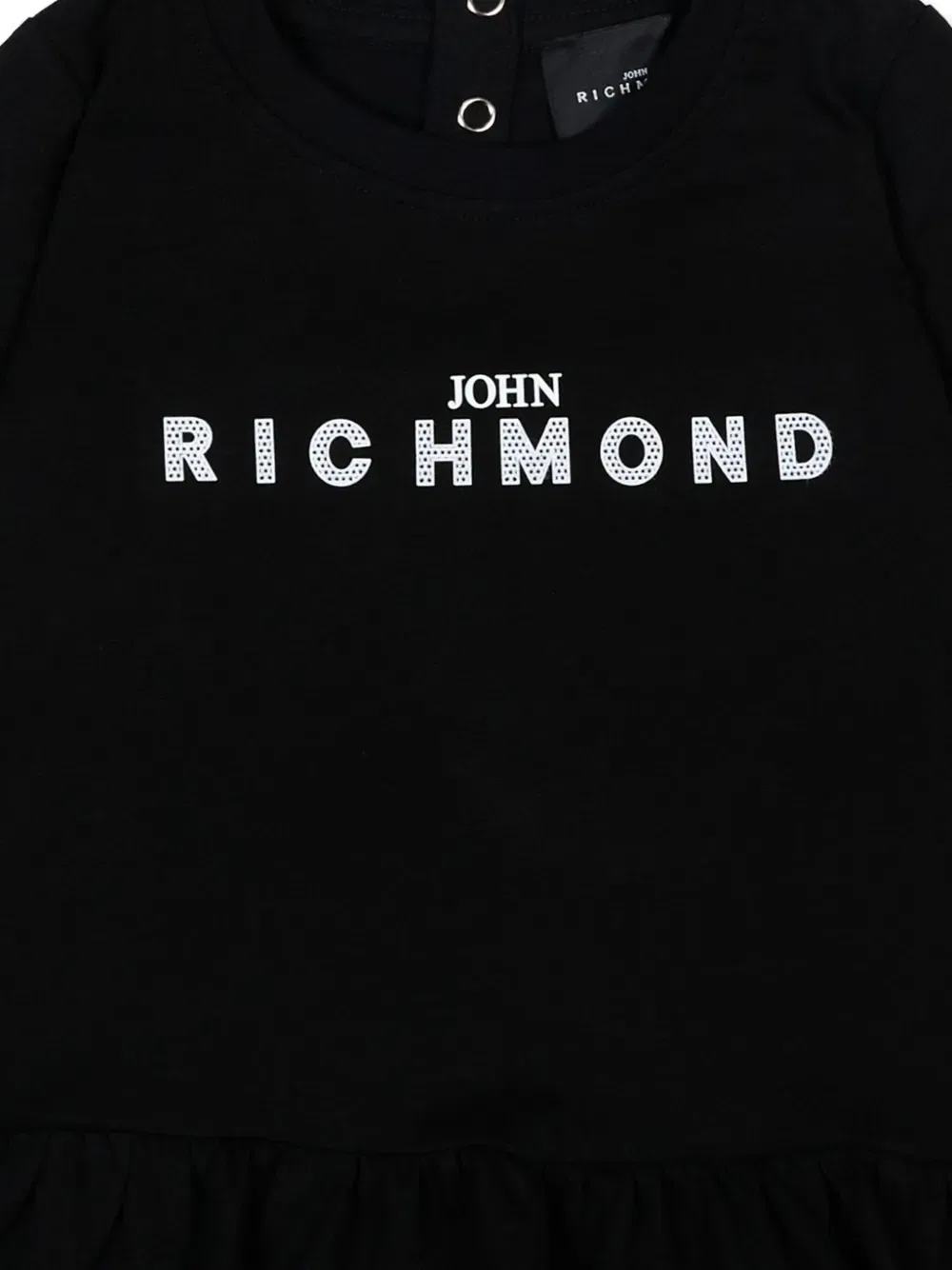 Платье с короткими рукавами и оборками John Richmond Junior, черный — фото 3
