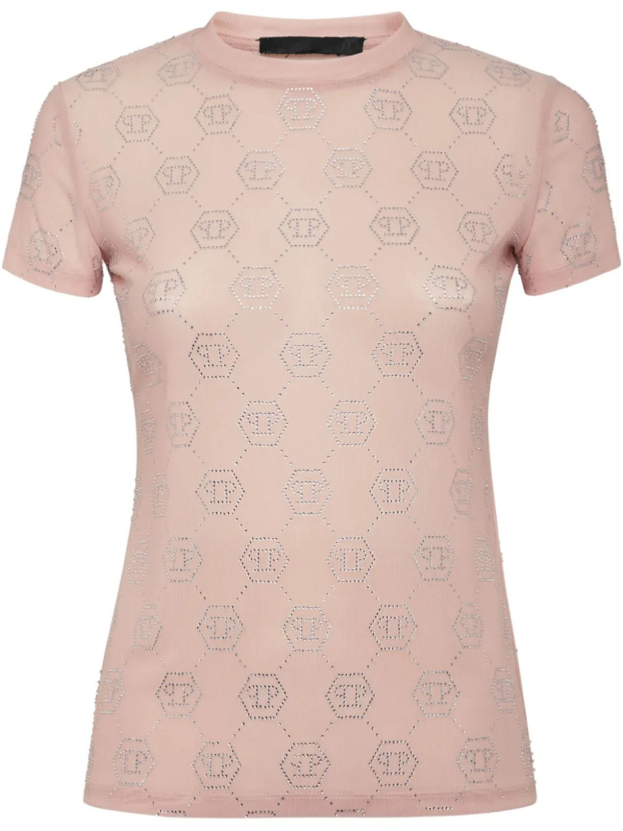 

Футболка Philipp Plein Pure Monogram Strass, розовый