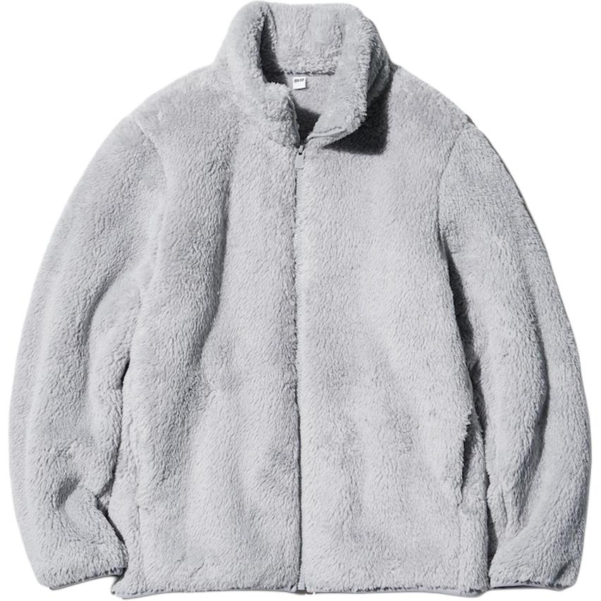 

UNIQLO Женское пальто бархатной текстуры светло-серого цвета, Light Gray