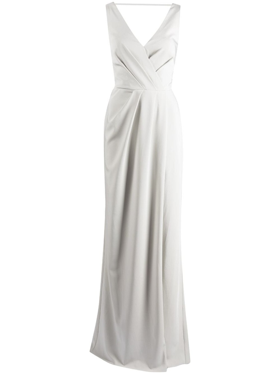 

Платье макси с драпировкой на спине Marchesa Notte Bridesmaids, серый