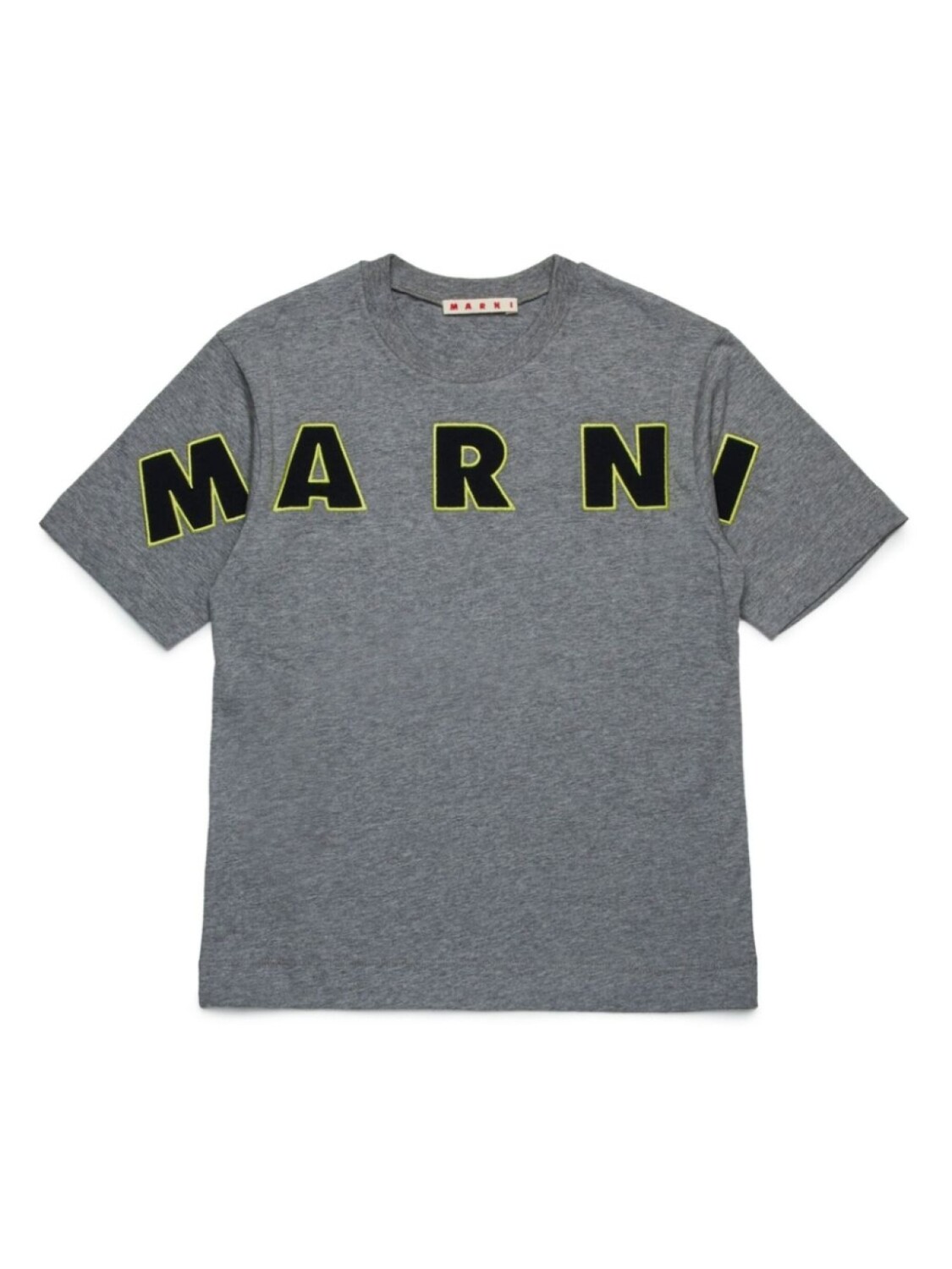 

Marni Kids футболка с вышитым логотипом, серый