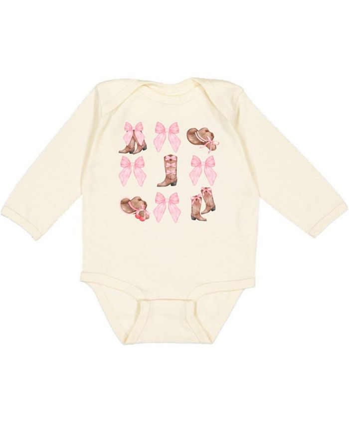 

Детский боди с длинным рукавом "Кокетка-ковбой" для девочек - Baby Sweet Wink, коричневый/бежевый