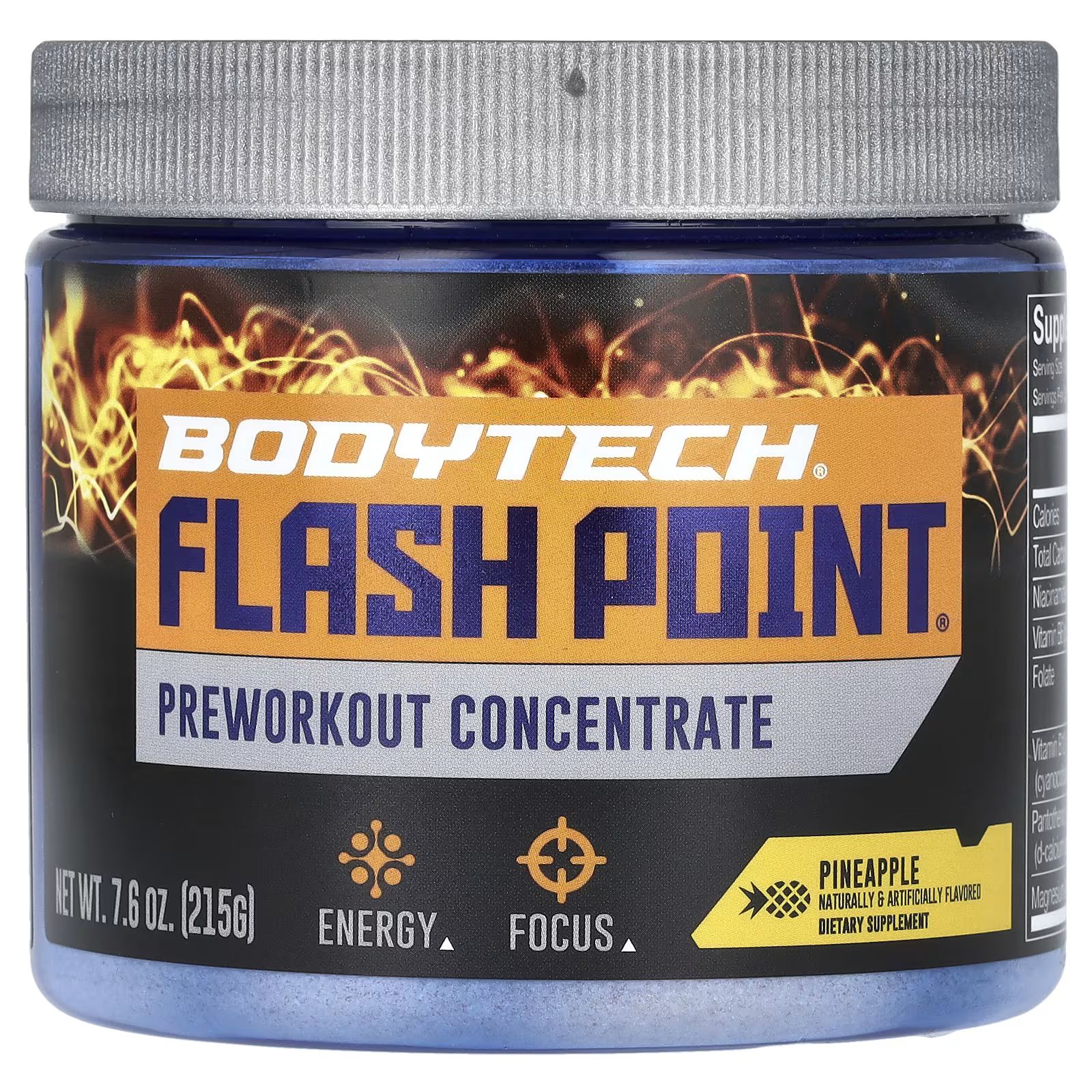 

Flash Point, Концентрат перед тренировкой, ананас, 7,6 унции (215 г) Bodytech