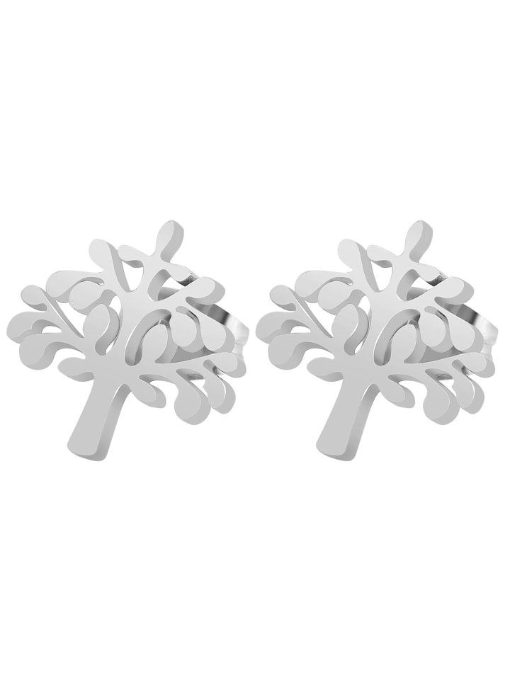 

Adeliás Женские серьги - Серьги-гвоздики из нержавеющей стали серебристого цвета