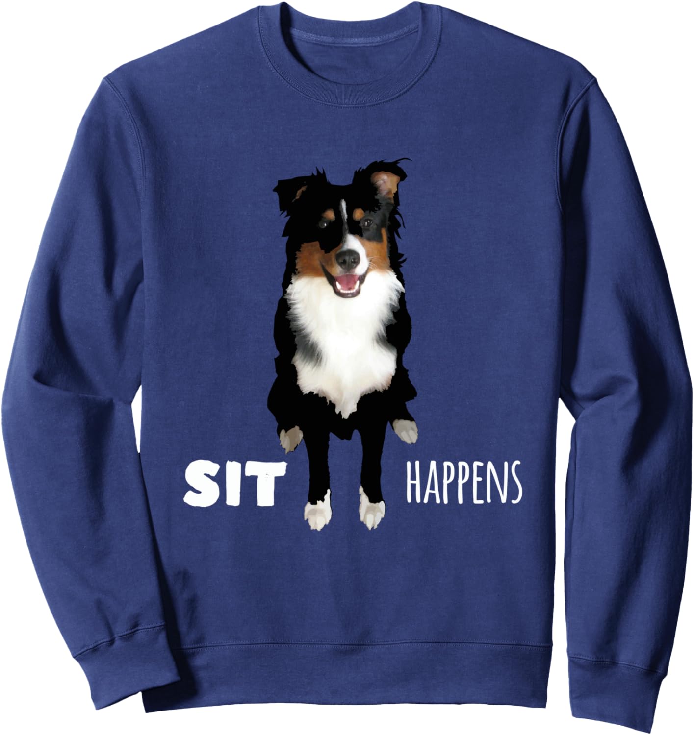 

Забавная толстовка с изображением австралийской овчарки и надписью «Сит случается» Australian Shepherd Aussie Hutehund Geschenke, темно-синий