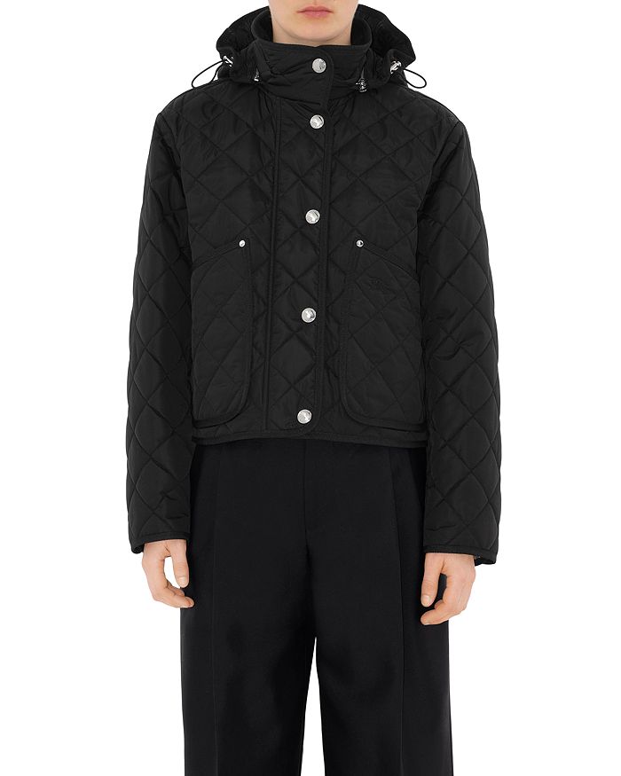 

Укороченная стеганая куртка с капюшоном Humbie Burberry, черный