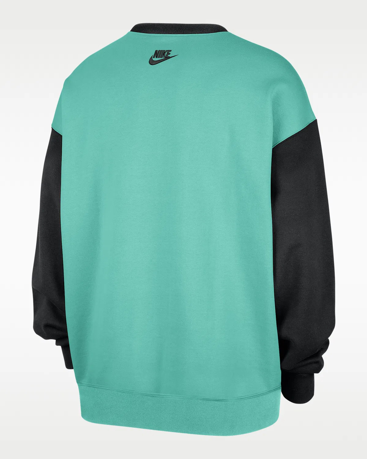 Nike Women's WNBA Fleece Crew-Neck Sweatshirt New York Liberty Court Origins, Mint/Black/Black — фото 2