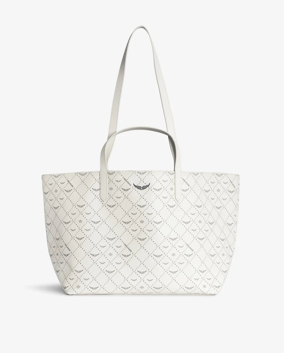 

Большая белая кожаная сумка-шоппер Zadig & Voltaire, белый