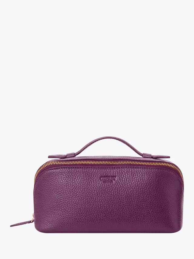 Кожаная косметичка Jet Set OSPREY LONDON, Aubergine