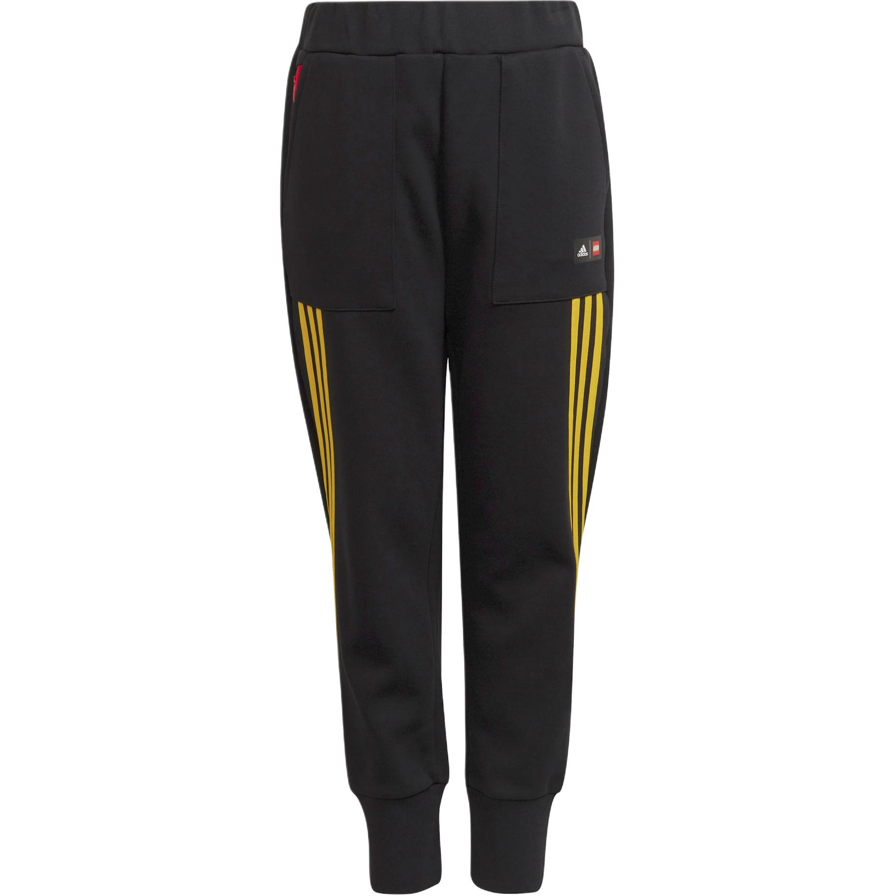 Вязаные спортивные штаны черно-желтые Adidas — фото 2
