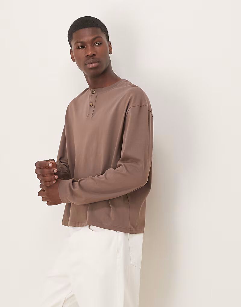 

Футболка свободного кроя с длинными рукавами ASOS DESIGN черного цвета