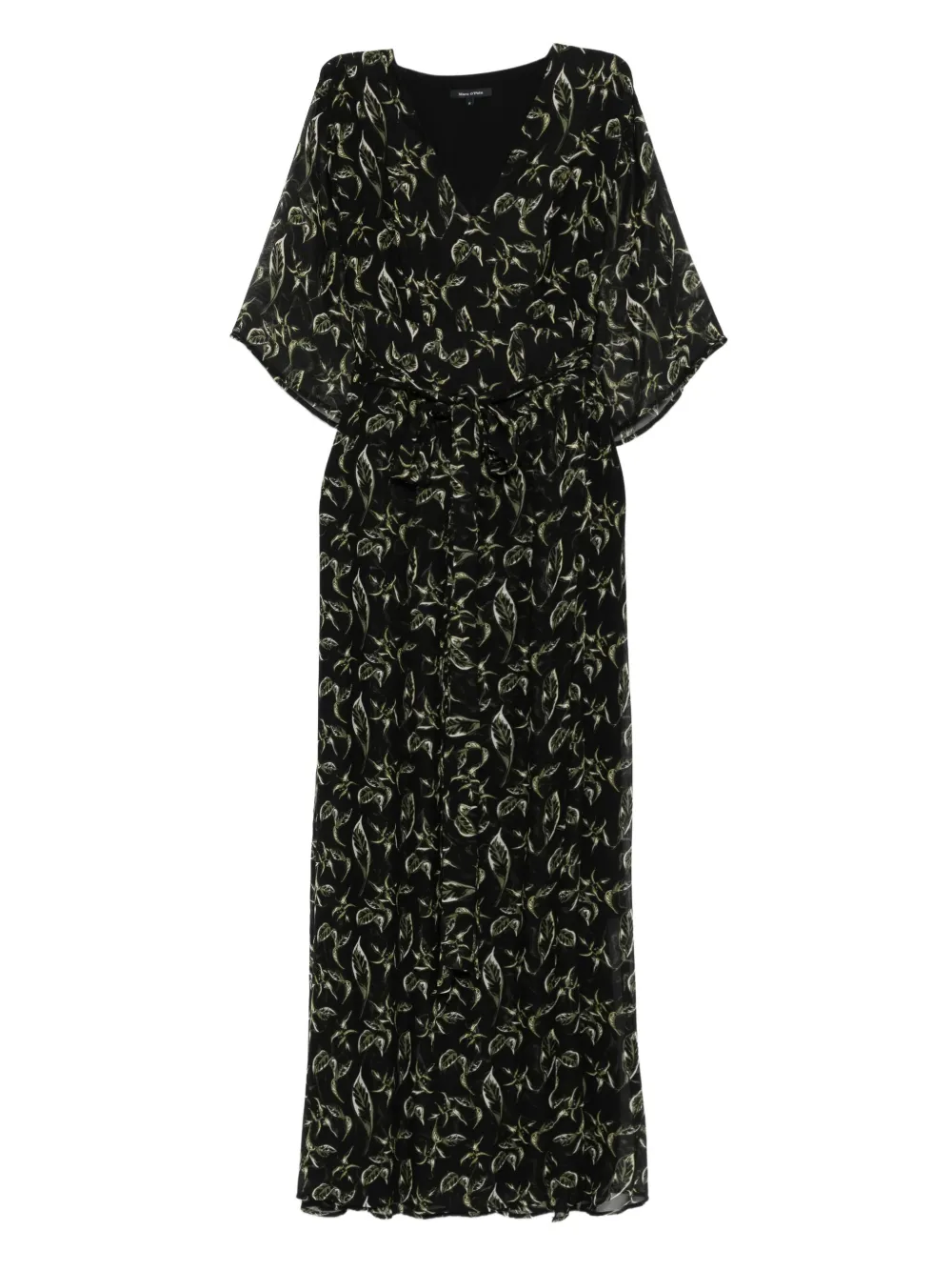 

Платье макси с поясом и цветочным принтом Marc O'Polo, черный