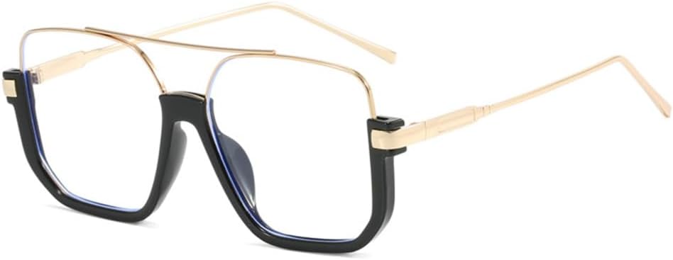 

Женские модные очки в полуободковой оправе, большие металлические солнцезащитные очки в винтажном стиле, прозрачные очки с защитой от УФ-излучения UV400 generic, Gold Clear