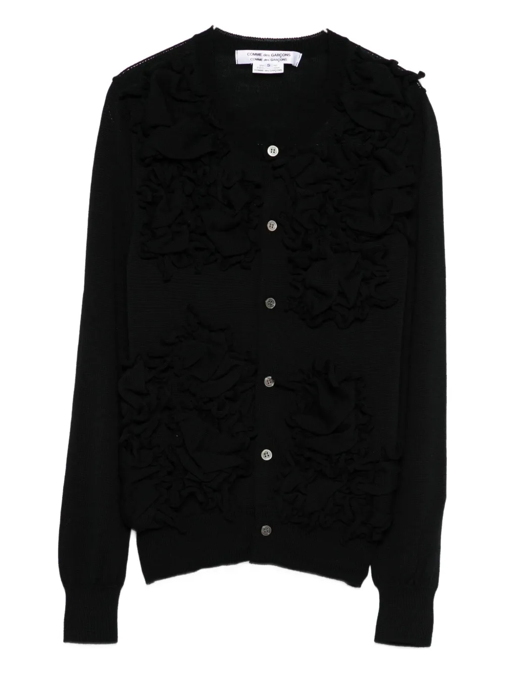 

Кардиган с оборками на пуговицах COMME DES GARCONS, черный
