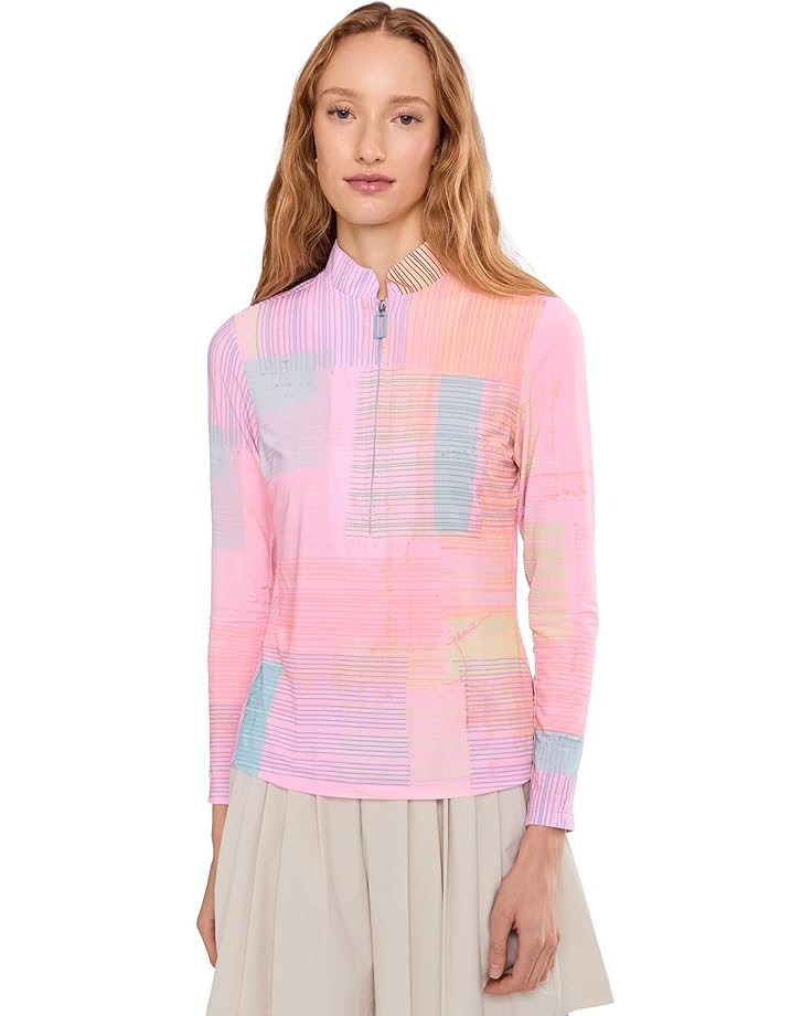 

Женский топ с длинным рукавом Jamie Sadock Tartan Print Sunsense, Pink