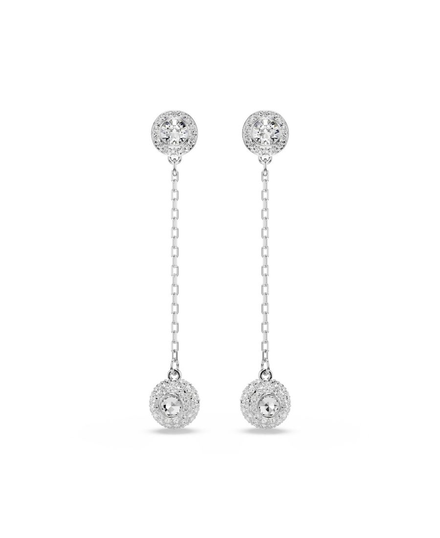 

Серьги-подвески Una Angelic с родиевым покрытием Swarovski, Silver, Clear