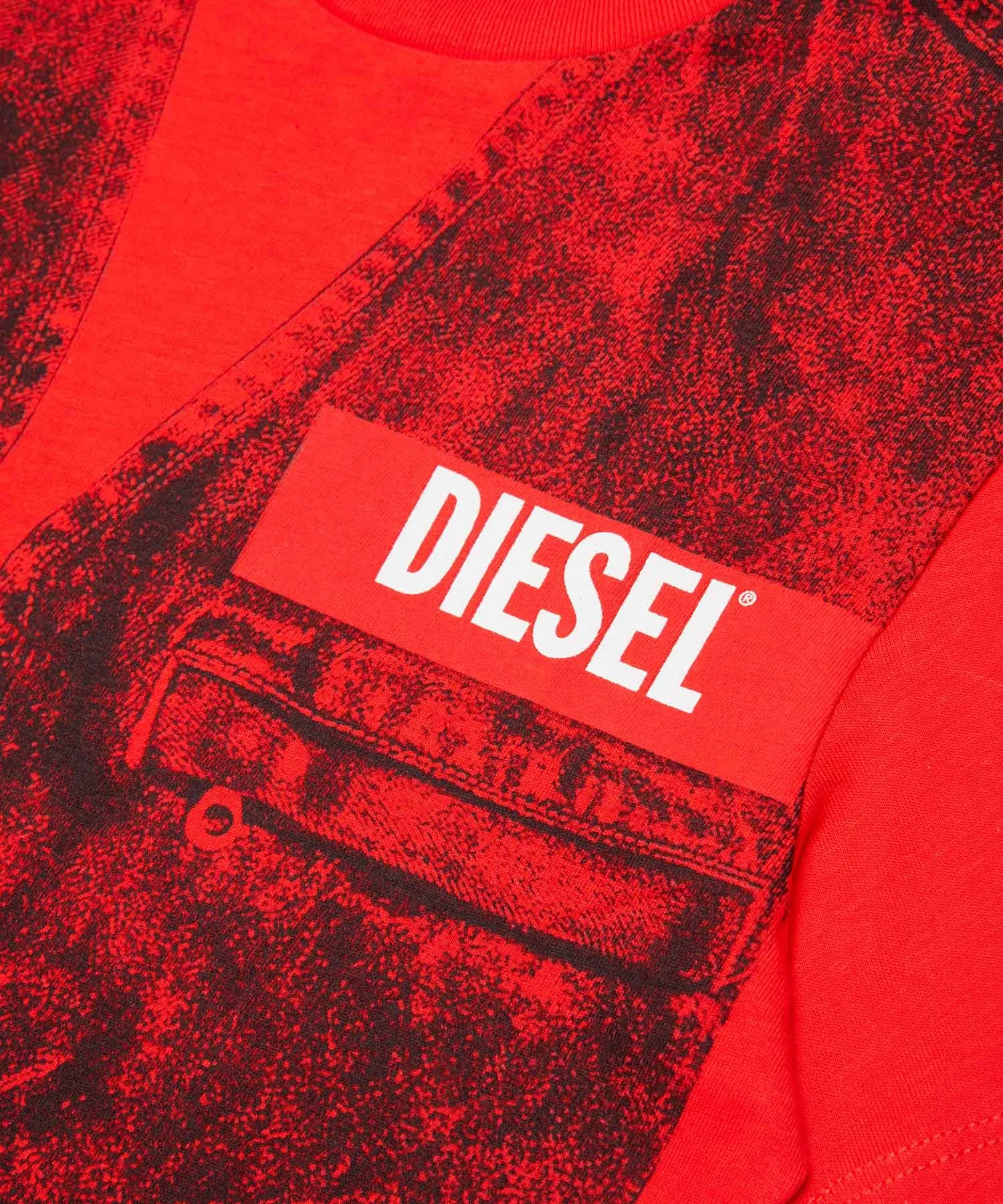 Унисекс футболка с логотипом DIESEL KIDS красная — фото 4