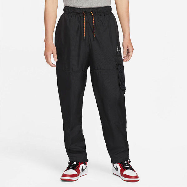 Брюки men's jordan solid color logo printing lacing woven casual pants/trousers black Nike, мультиколор — фото 3
