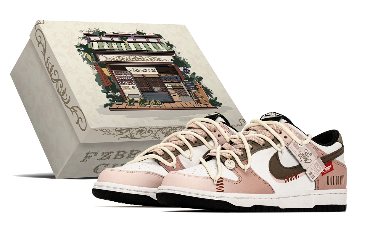 

Nike Туфли для скейтборда dunk 'black' нескользящие устойчивые к истиранию низкие верх розовый коричневый детские