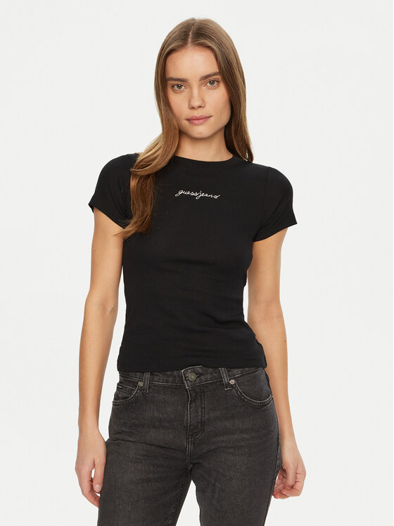 

Облегающая футболка W5RI57 KA0H1 Guess Jeans, черный
