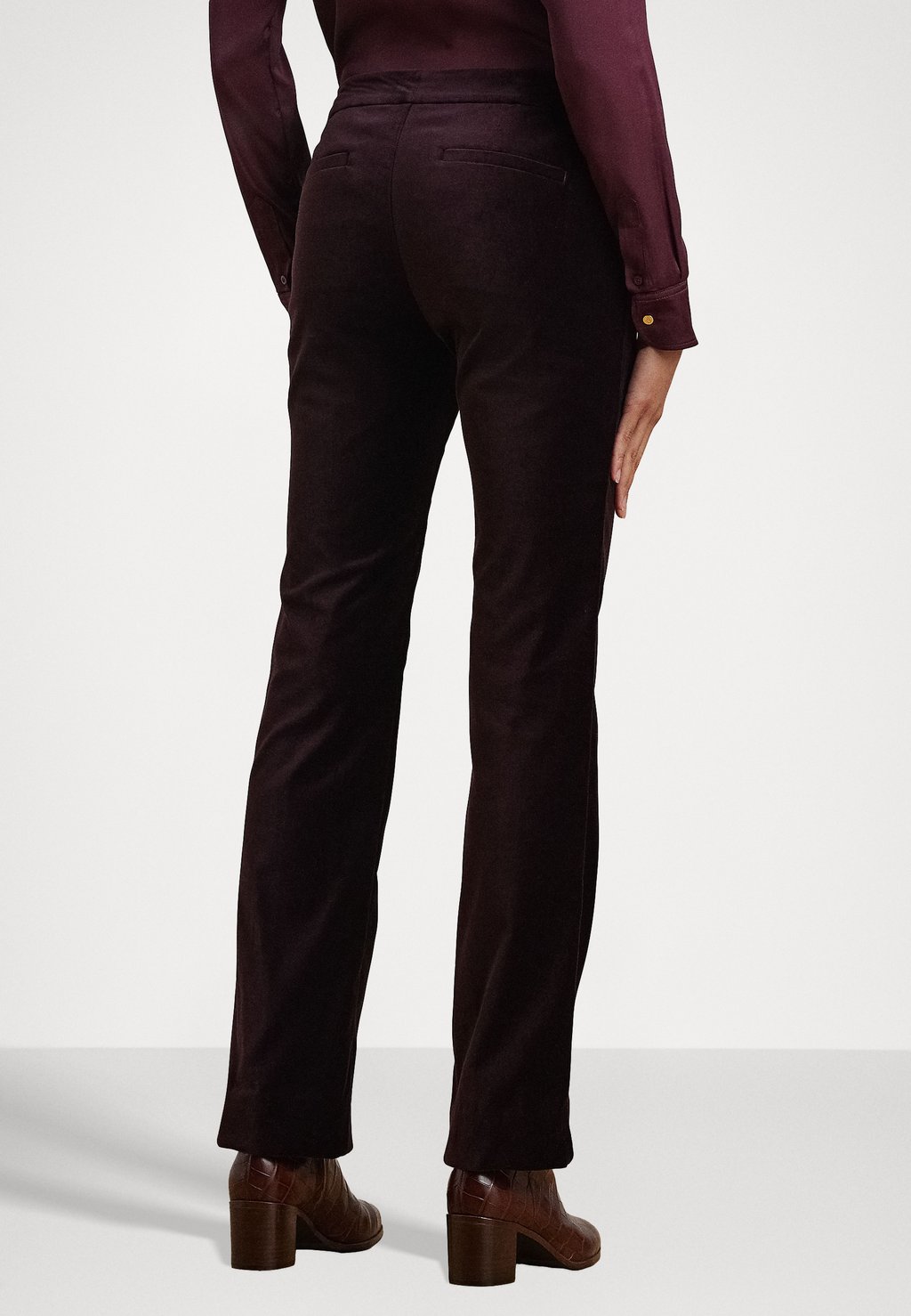 

Брюки STRETCH VELVET STRAIGHT LEG PANT Lauren Ralph Lauren Petite, Бордо