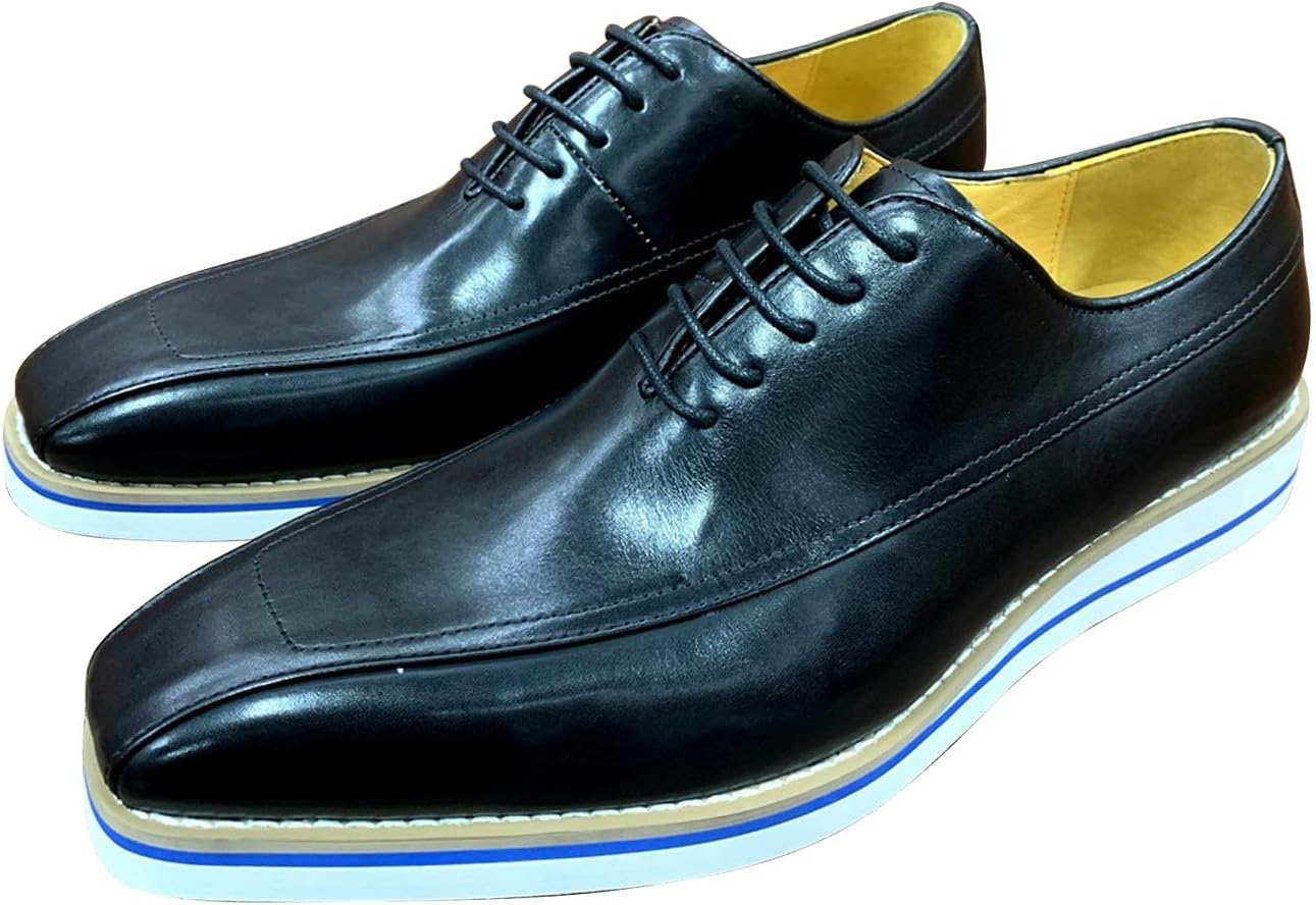 

Мужские оксфорды Santimon, туфли под костюм, из натуральной кожи, с декоративным носком «вингтип», современные туфли для выпускного, модные деловые и повседневные туфли, роскошные свадебные туфли смокинг для мужчин, черный