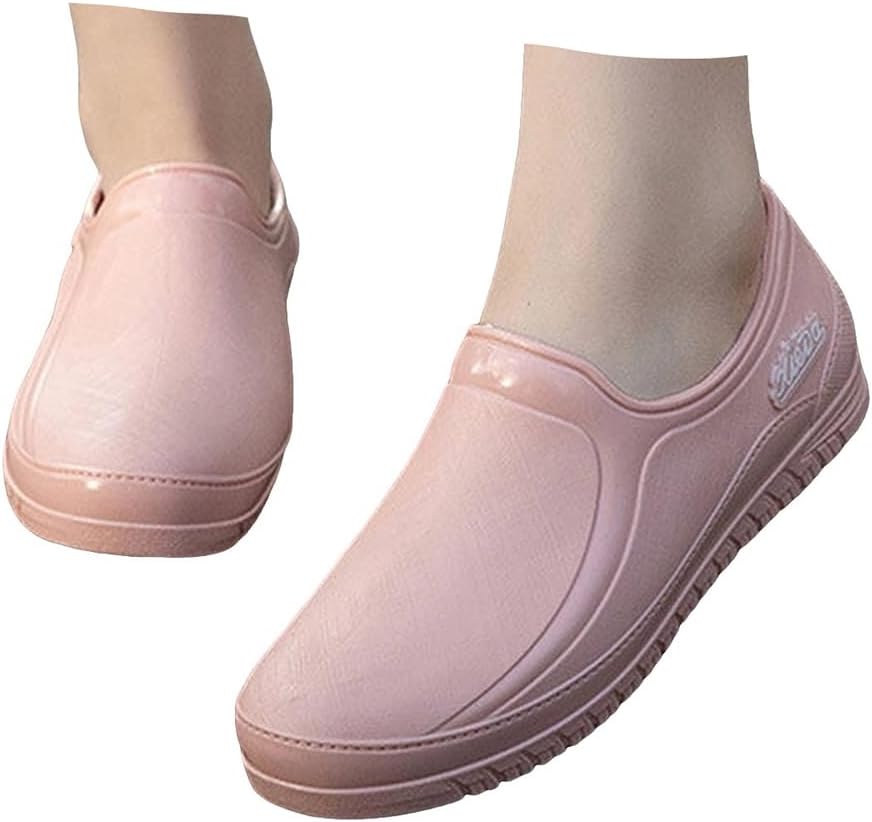 

Резиновые ботинки JYSwoshoe для женщин и мужчин, водонепроницаемые садовые сабо, обувь без шнурков, резиновые ботильоны, удобные, противоскользящие, для работы на улице, садоводства, фермерства, кемпинга и работы во дворе, розовый