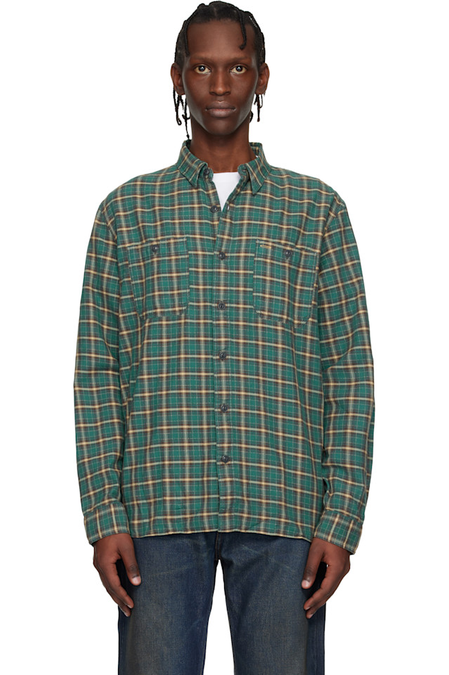 

Rrl Синяя фланелевая рубашка