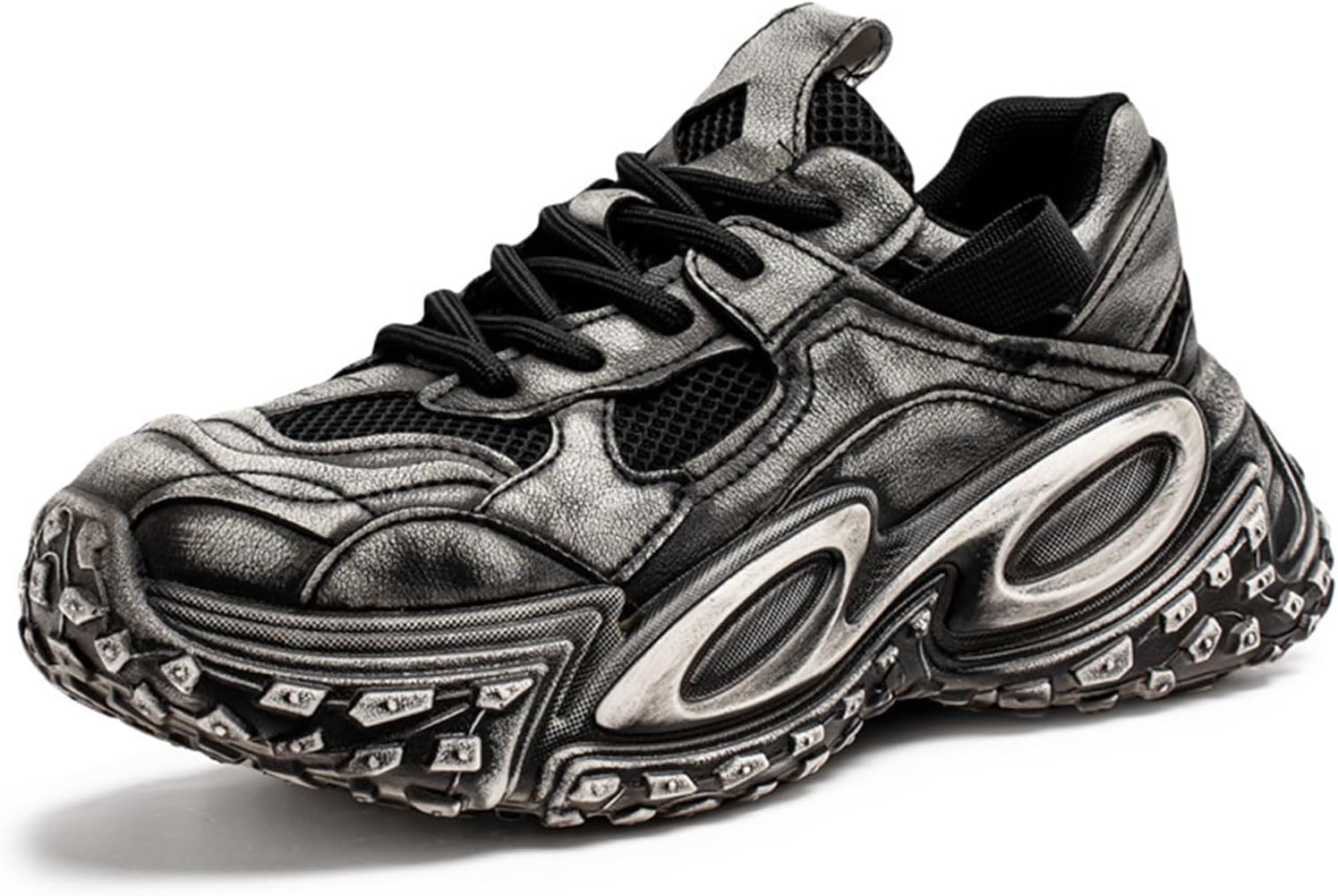 

Мужские повседневные спортивные прогулочные кроссовки из сетки, дышащие тренеры, объемные модные кроссовки для мужчин Spwagym, черный