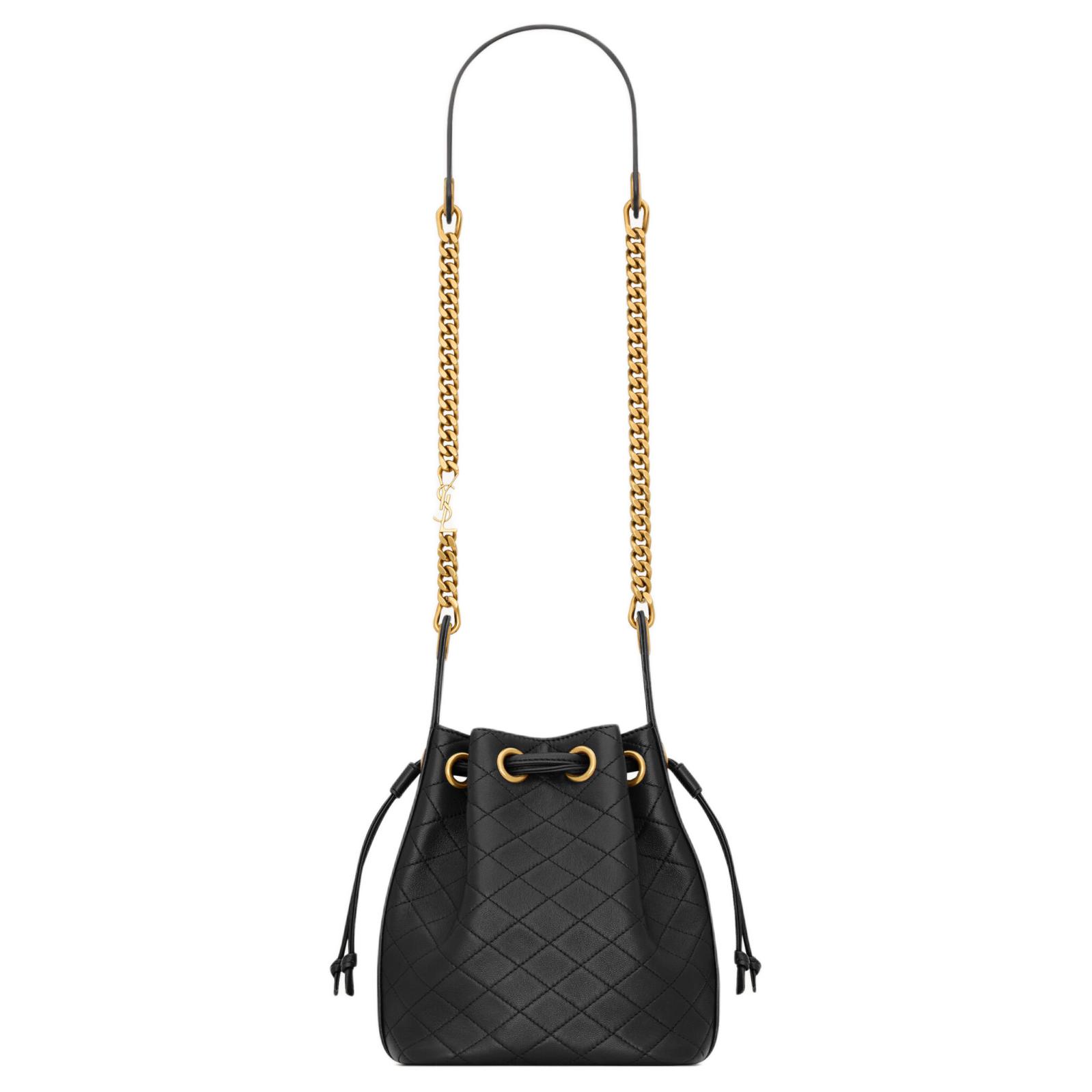 

SAINT LAURENT CASSANDRE Сумка-ведро из ягненка, повседневная женская сумка через плечо Black